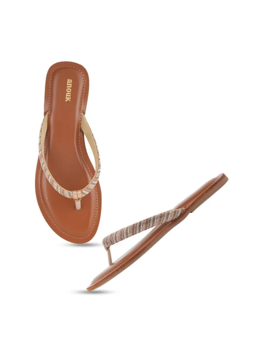 Anouk Embellished Open Toe Flats