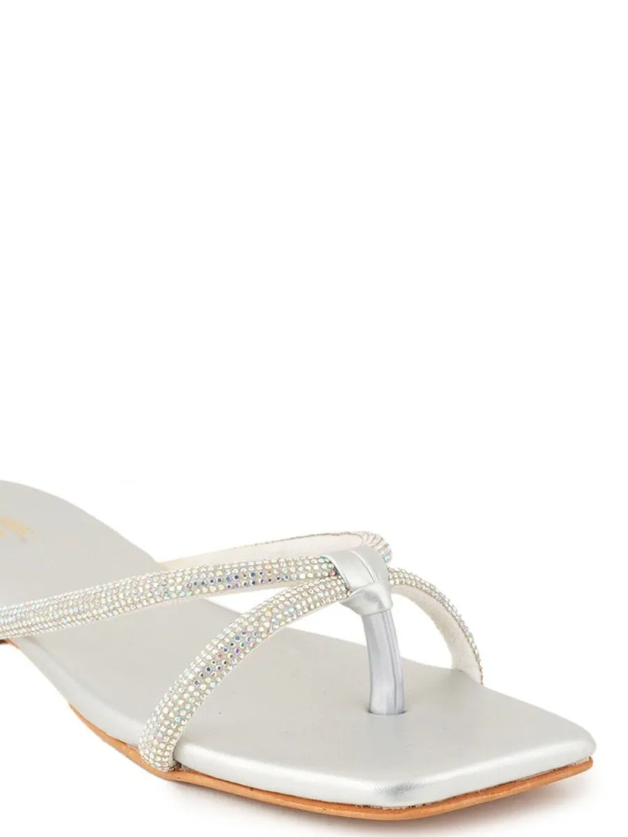 Anouk Women Embellished Square Toe Party Block Sandals
