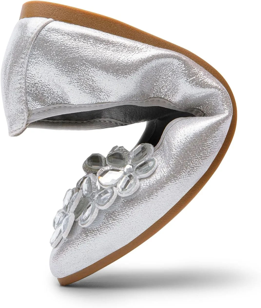 DREAM PAIRS Ballet Flats Shoes for Women, Women's Pointed Toe Rhinestone Sparkly Foldable Flats, Comfortable Shoes for Women Dressy Wedding Party Work Drive