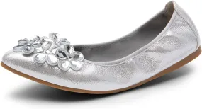 DREAM PAIRS Ballet Flats Shoes for Women, Women's Pointed Toe Rhinestone Sparkly Foldable Flats, Comfortable Shoes for Women Dressy Wedding Party Work Drive