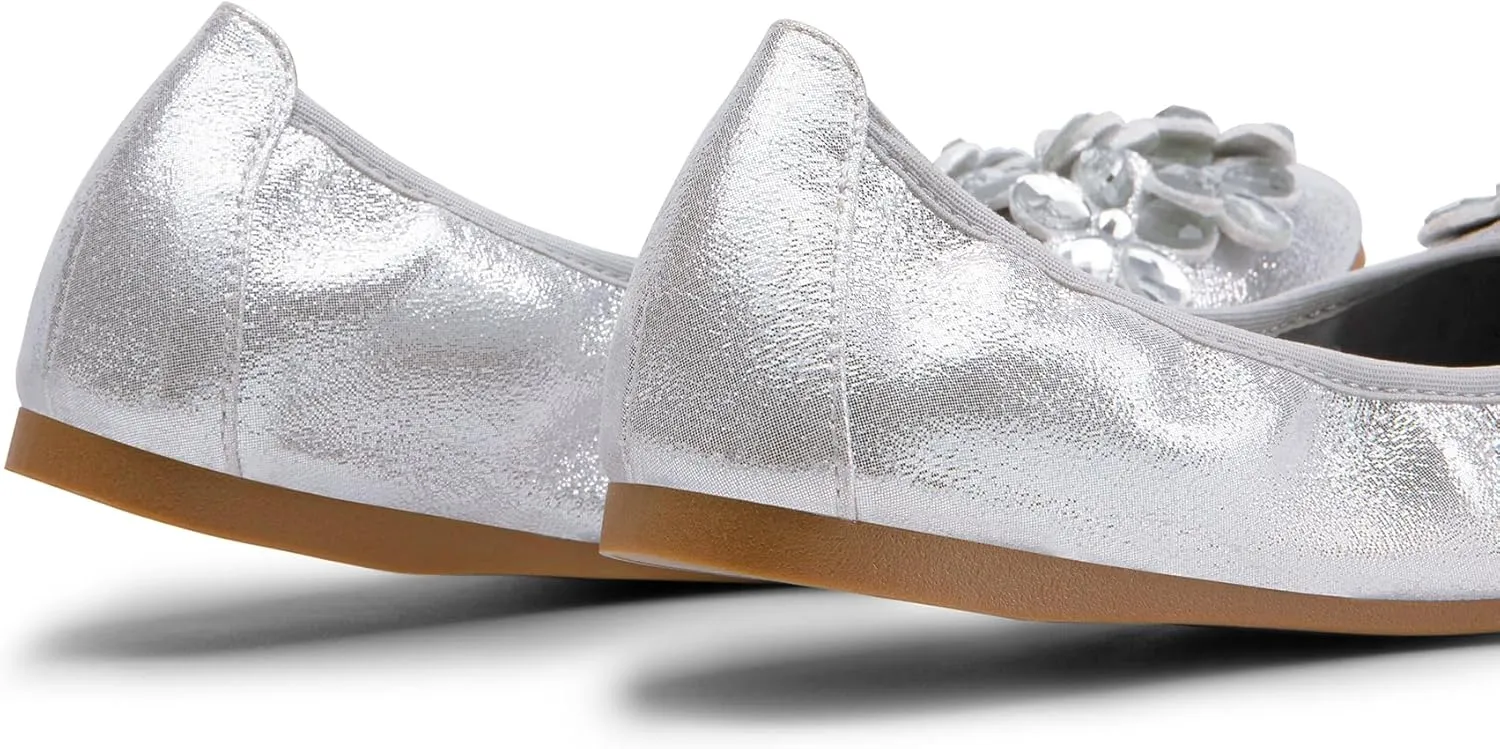 DREAM PAIRS Ballet Flats Shoes for Women, Women's Pointed Toe Rhinestone Sparkly Foldable Flats, Comfortable Shoes for Women Dressy Wedding Party Work Drive