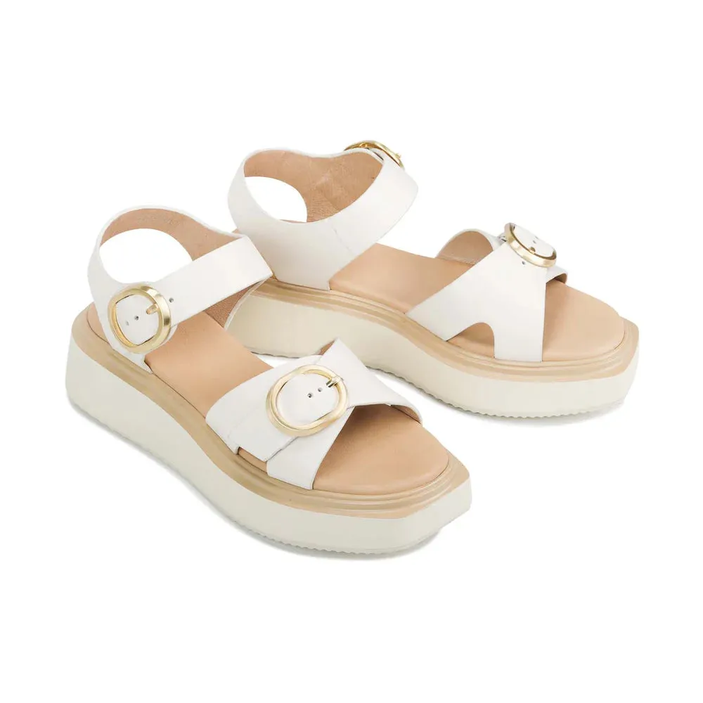 EOS - Carese Leather Sandal - Bone