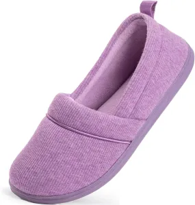 HomeTop Women's Comfy Loafer Slippers Lightweight Memory Foam Non-slip Indoor House Shoes