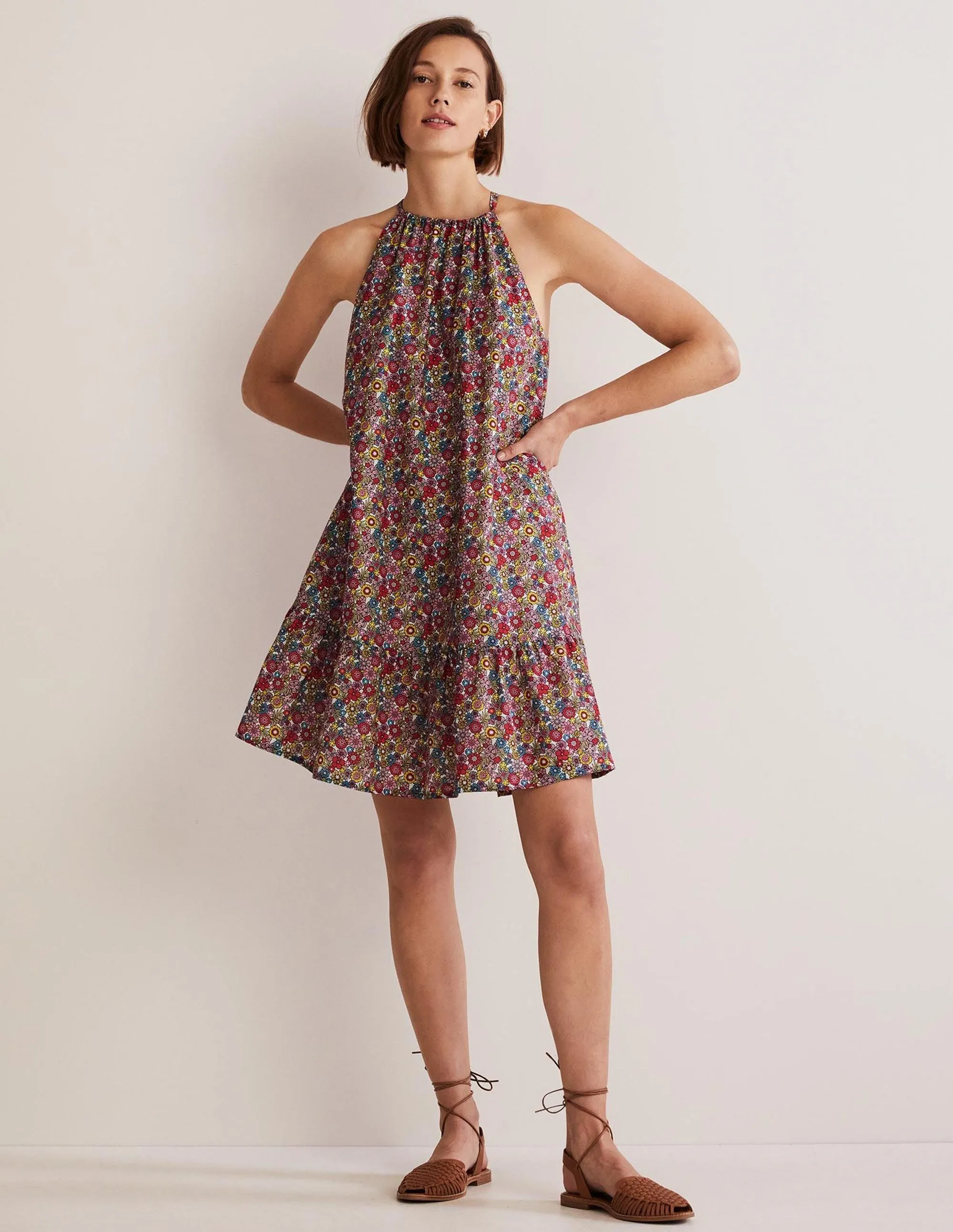 Ingrid Halterneck Dress-Multi, Bloom Garden