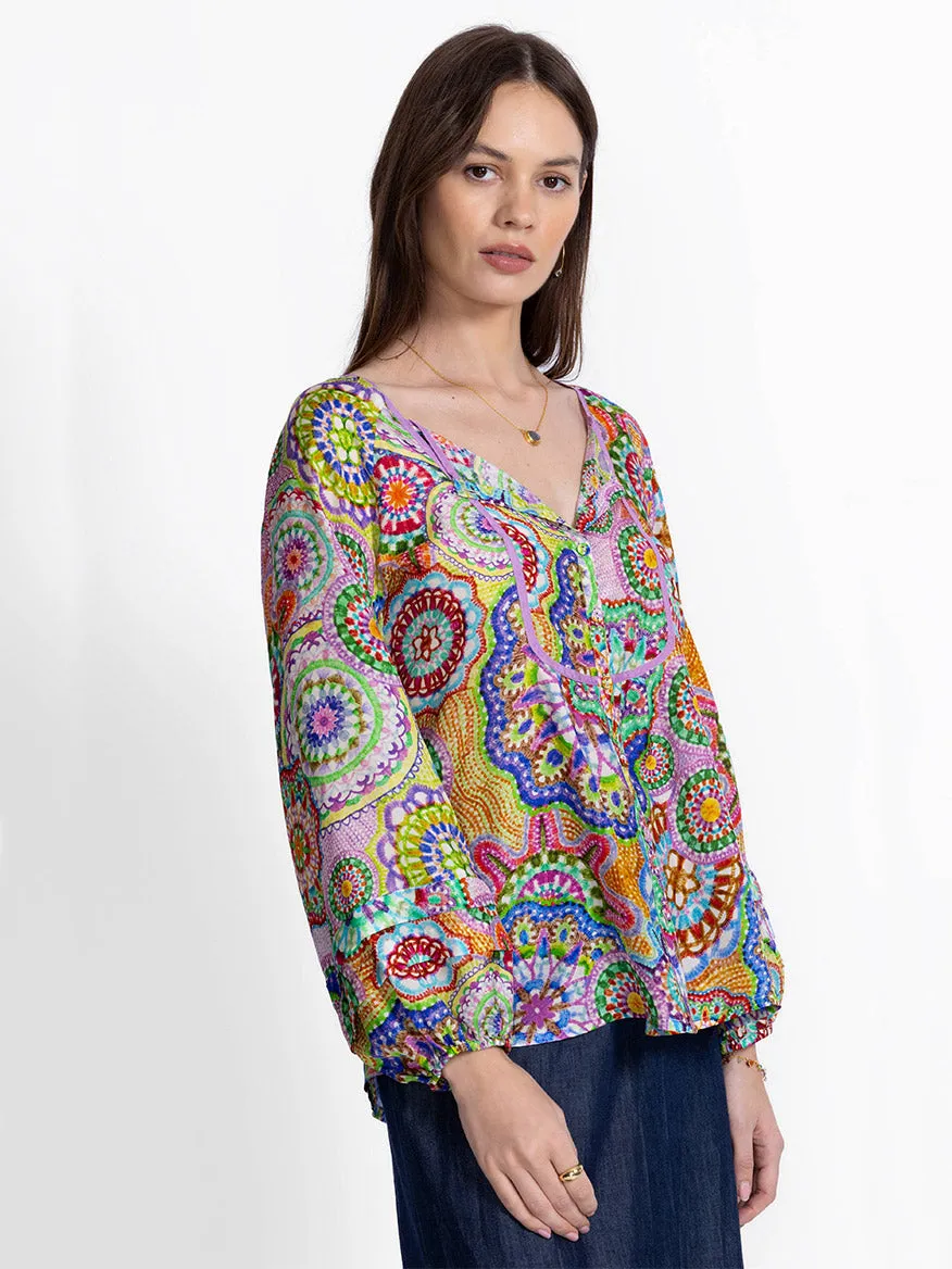 Johnny Was Jannika Shirt in Napperon Print
