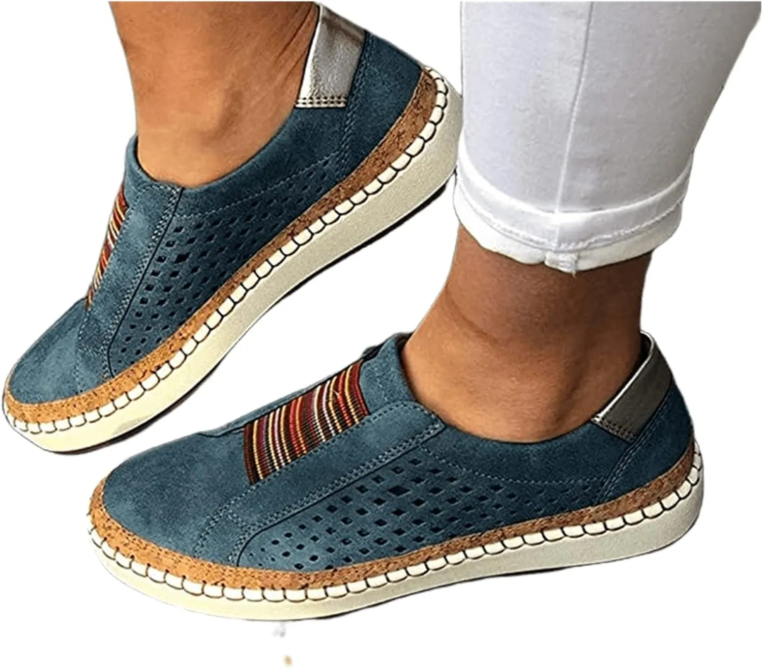 Ladmiple Shoes For Women Sneakers Slip Ons Lace ups Casual Leather Walking Shoes Summer Fashion Platform Flats Loafers
