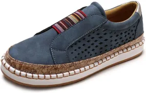 Ladmiple Shoes For Women Sneakers Slip Ons Lace ups Casual Leather Walking Shoes Summer Fashion Platform Flats Loafers