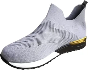 Ladmiple Shoes For Women Sneakers Trendy Slip On Lightweight Tennis Running Gym Workout Shoes Fashion Mesh Walking Sneakers