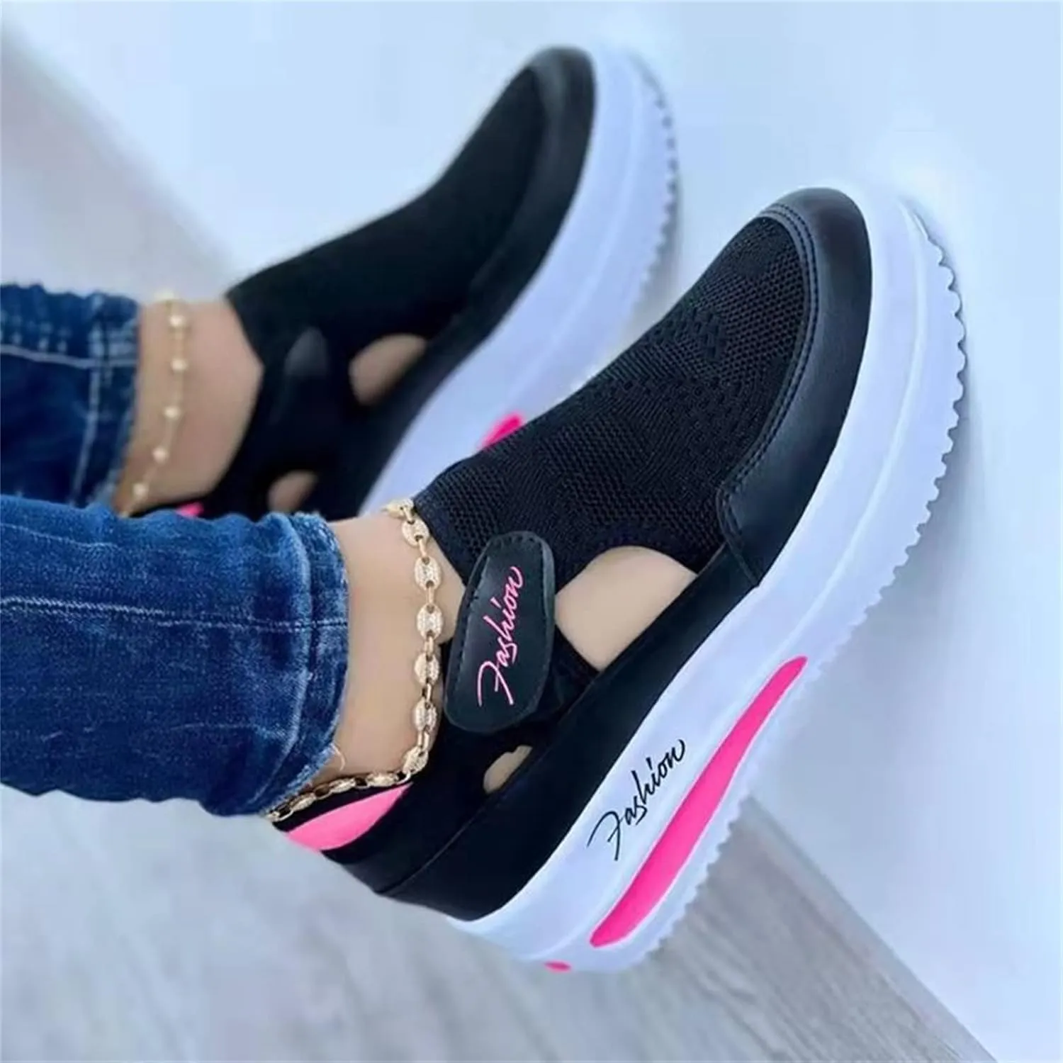 Ladmiple Sneakers For Women Slip On Wide Width Low Top Canvas Walking Shoes Fashion Dressy Casual Summer Flats Loafers