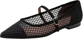 Linea Paolo - Nadeen - Womens Fishnet and Mesh Mary Jane Flats