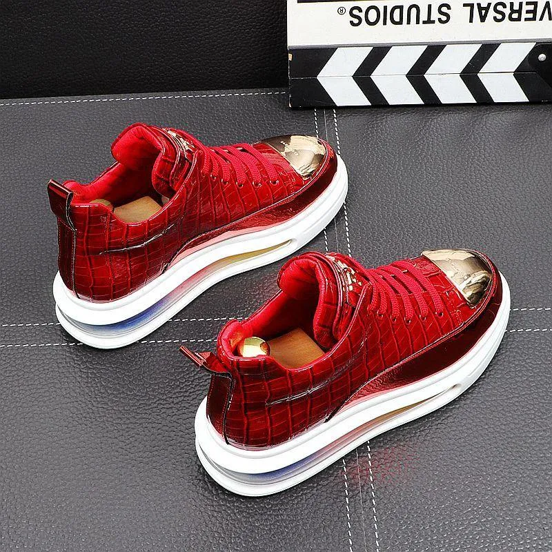 Men's  Designer Faux Leather Sneakers
