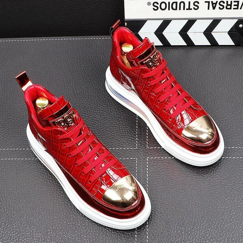Men's  Designer Faux Leather Sneakers