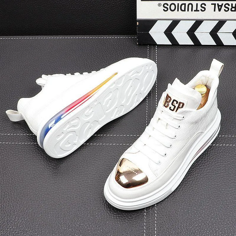 Men's  Designer Faux Leather Sneakers