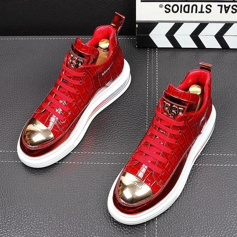 Men's  Designer Faux Leather Sneakers