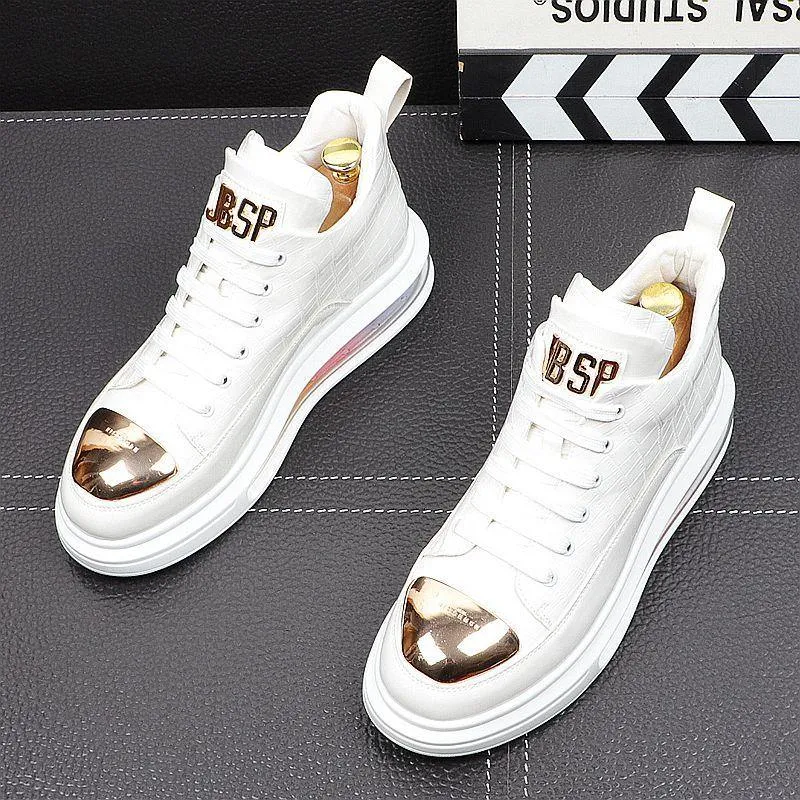 Men's  Designer Faux Leather Sneakers