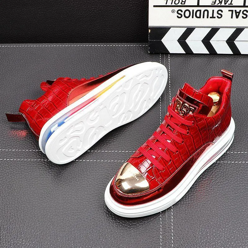 Men's  Designer Faux Leather Sneakers