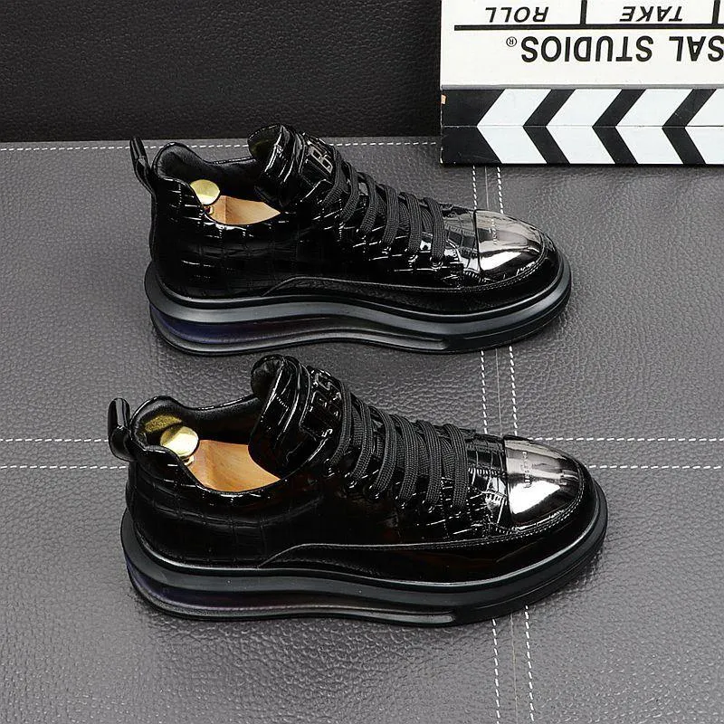Men's  Designer Faux Leather Sneakers