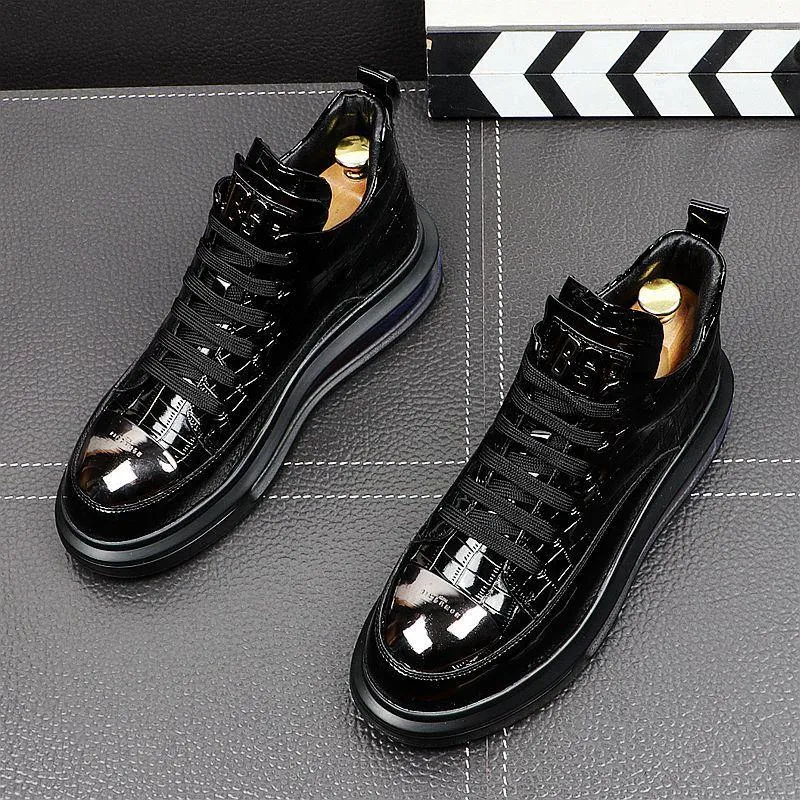 Men's  Designer Faux Leather Sneakers