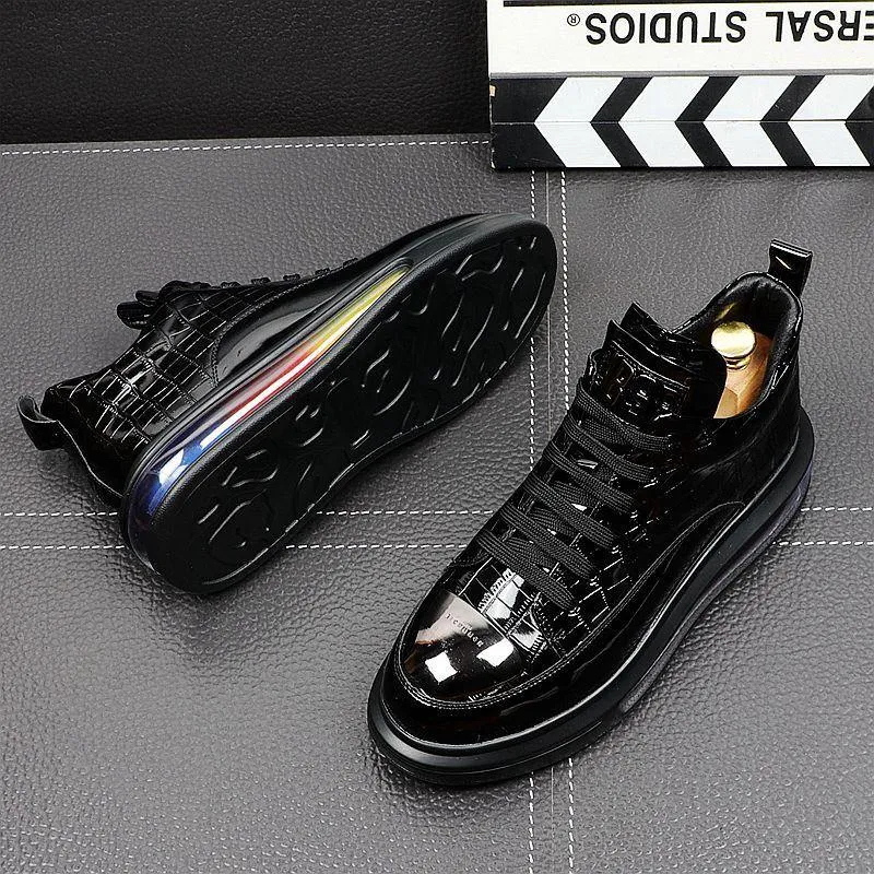 Men's  Designer Faux Leather Sneakers