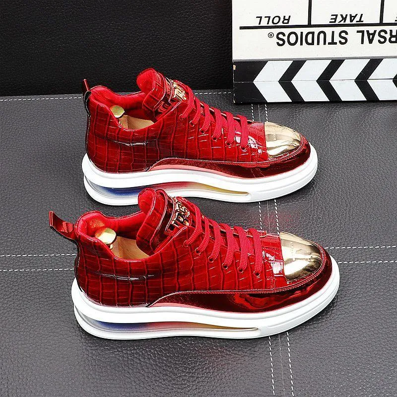 Men's  Designer Faux Leather Sneakers