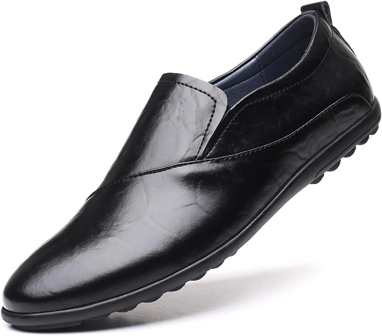 Men's Lightweight Loafers – Breathable Leather Driving Shoes, Flexible & Comfortable Slip-Ons for Wedding and Casual Wear