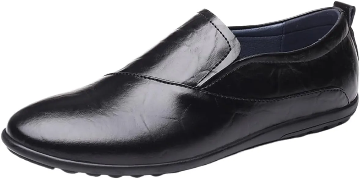 Men's Lightweight Loafers – Breathable Leather Driving Shoes, Flexible & Comfortable Slip-Ons for Wedding and Casual Wear