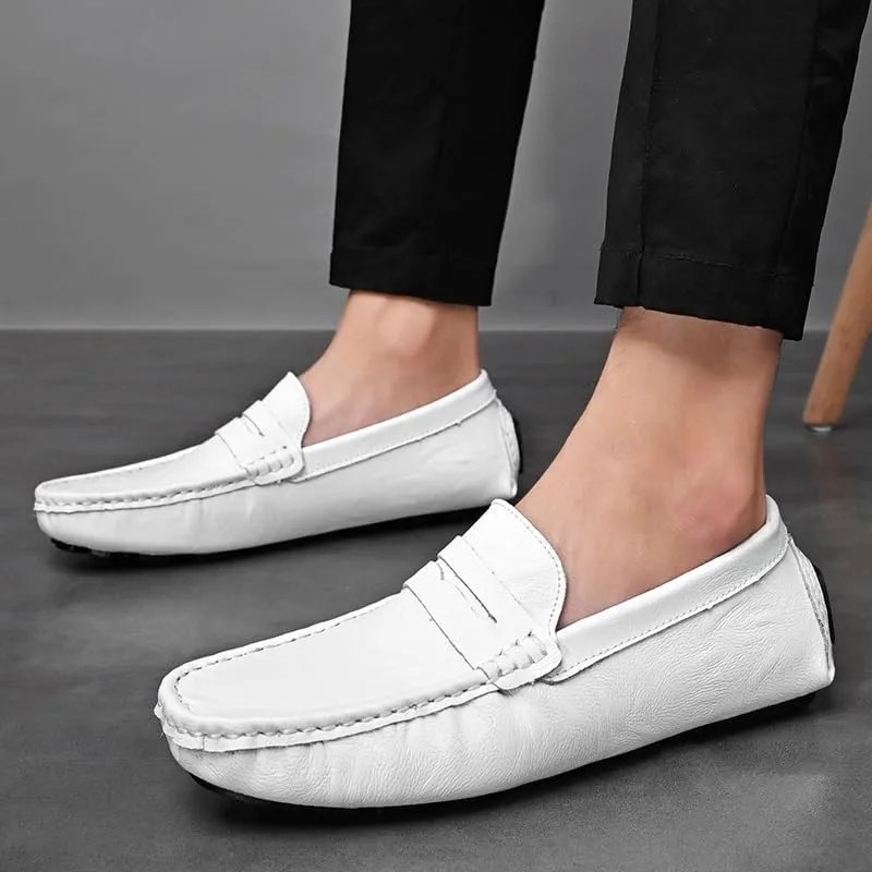 Mens Loafers Penny Driving Style Loafer Vegan Leather Slip Resistant Flexible Lightweight Fashion Wedding Slip-ons