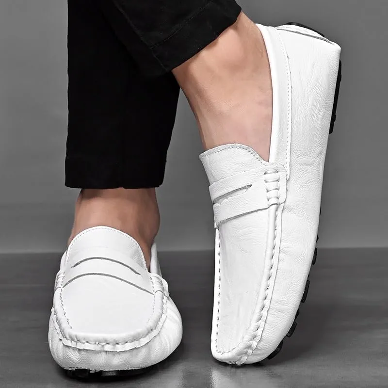 Mens Loafers Penny Driving Style Loafer Vegan Leather Slip Resistant Flexible Lightweight Fashion Wedding Slip-ons