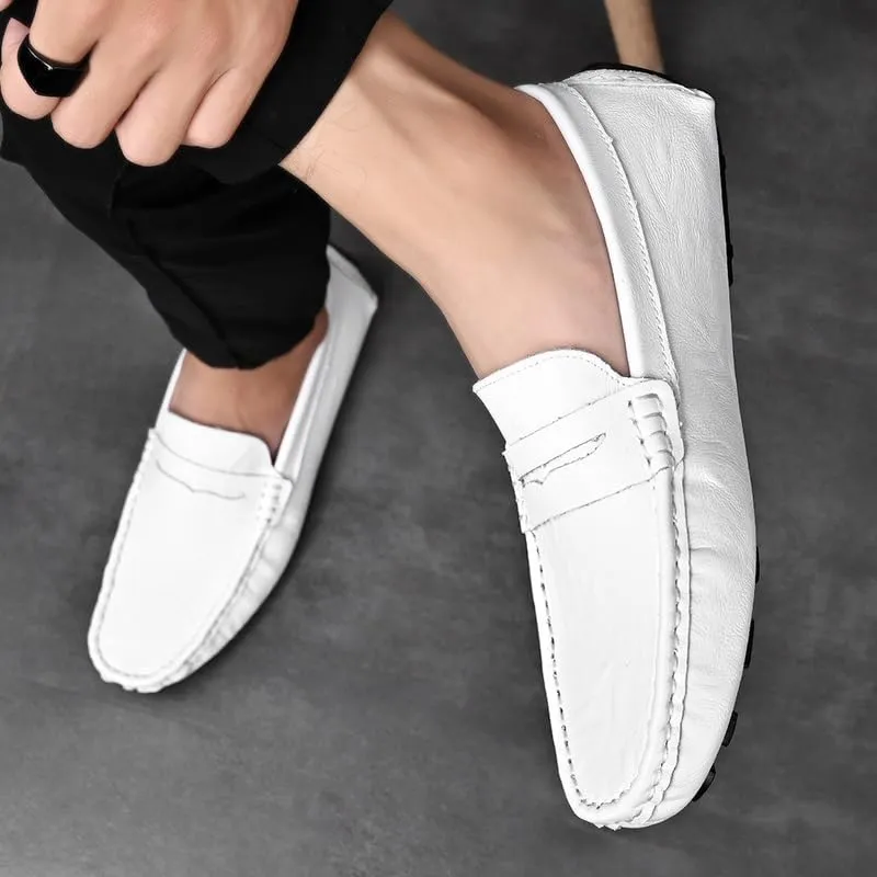 Mens Loafers Penny Driving Style Loafer Vegan Leather Slip Resistant Flexible Lightweight Fashion Wedding Slip-ons