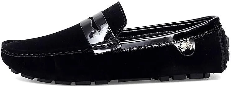 Mens Loafers Round Toe PU Leather Penny Driving Loafers Comfortable Anti-Slip Lightweight Casual Wedding Slip-ons