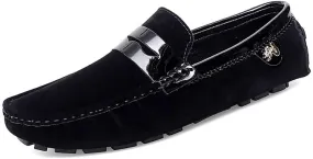 Mens Loafers Round Toe PU Leather Penny Driving Loafers Comfortable Anti-Slip Lightweight Casual Wedding Slip-ons