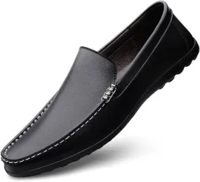 Mens Loafers Shoe Round Toe Faux Leather Penny Loafers Flexible Lightweight Comfortable Walking Slip-ons