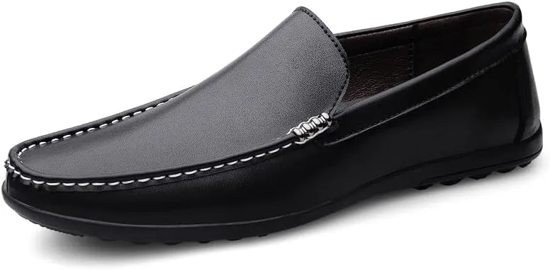 Mens Loafers Shoe Round Toe Faux Leather Penny Loafers Flexible Lightweight Comfortable Walking Slip-ons