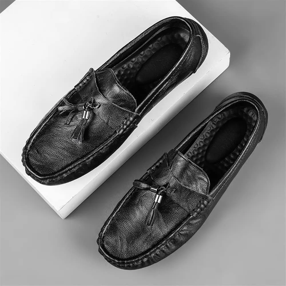 New Mens Loafers Penny Loafers Solid Colors Tassel PU Leather Anti-Slip Slip Resistant Comfortable Casual Slip-ons