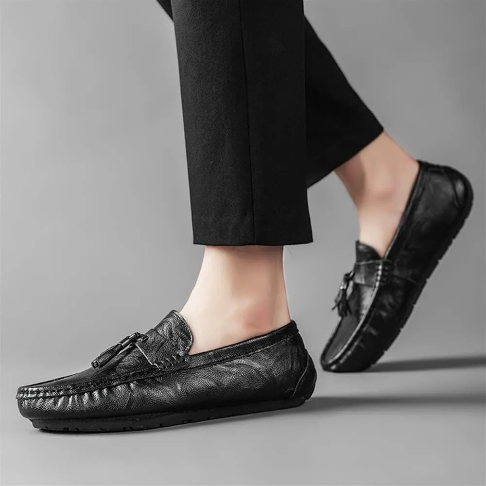 New Mens Loafers Penny Loafers Solid Colors Tassel PU Leather Anti-Slip Slip Resistant Comfortable Casual Slip-ons