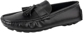 New Men's Loafers Round Toe with Tassel Faux Leather Driving Loafers Anti-Slip Flat Heel Comfortable Casual Walking Slip-ons