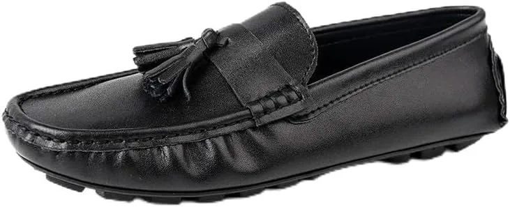 New Men's Loafers Round Toe with Tassel Faux Leather Driving Loafers Anti-Slip Flat Heel Comfortable Casual Walking Slip-ons