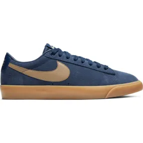 Nike SB Blazer Low GT Skateboard Shoe - Midnight Navy/Khaki-Gum Light Brown