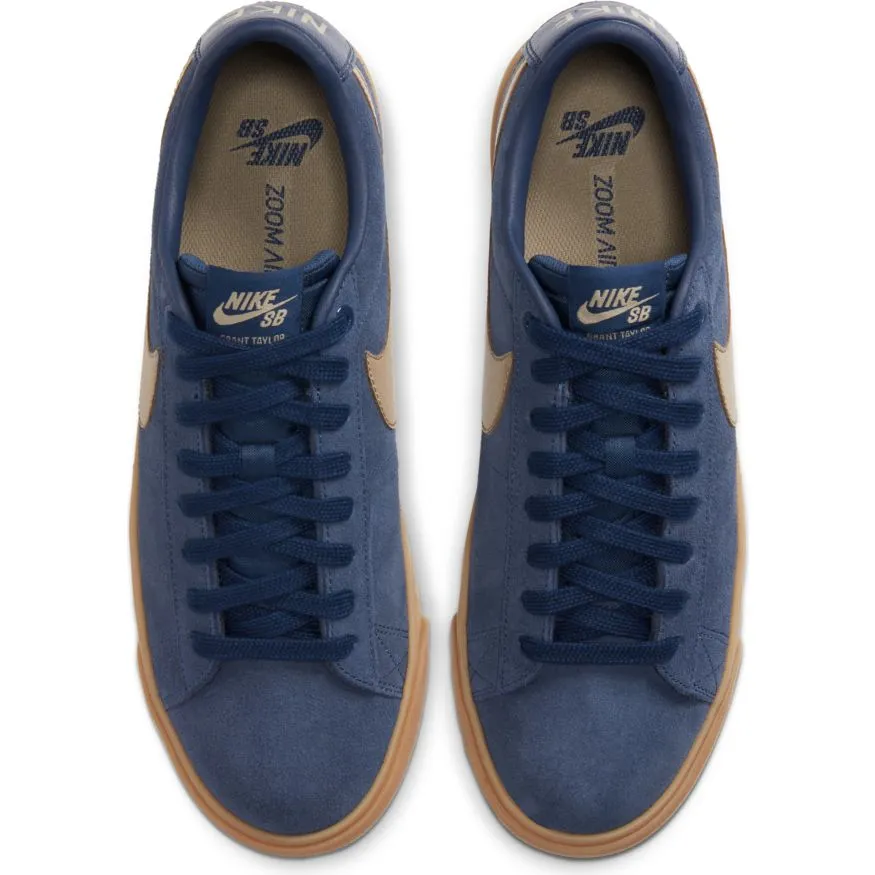 Nike SB Blazer Low GT Skateboard Shoe - Midnight Navy/Khaki-Gum Light Brown
