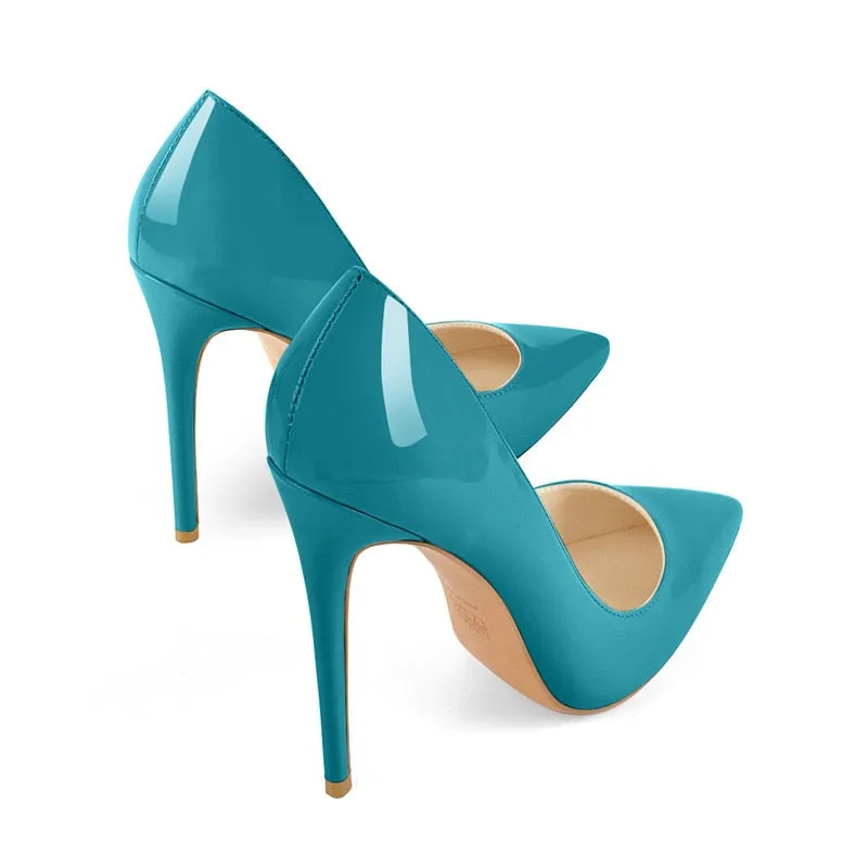 Pointed Toe Patent Leather Thin Heels Shoes