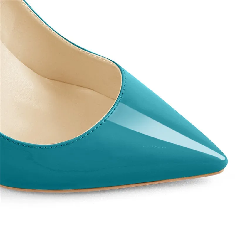 Pointed Toe Patent Leather Thin Heels Shoes