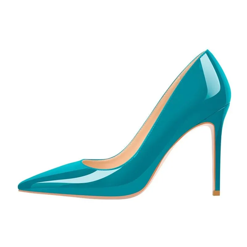 Pointed Toe Patent Leather Thin Heels Shoes