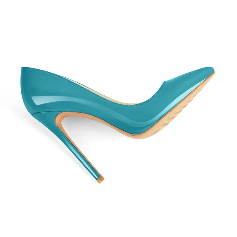 Pointed Toe Patent Leather Thin Heels Shoes