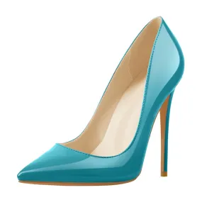 Pointed Toe Patent Leather Thin Heels Shoes