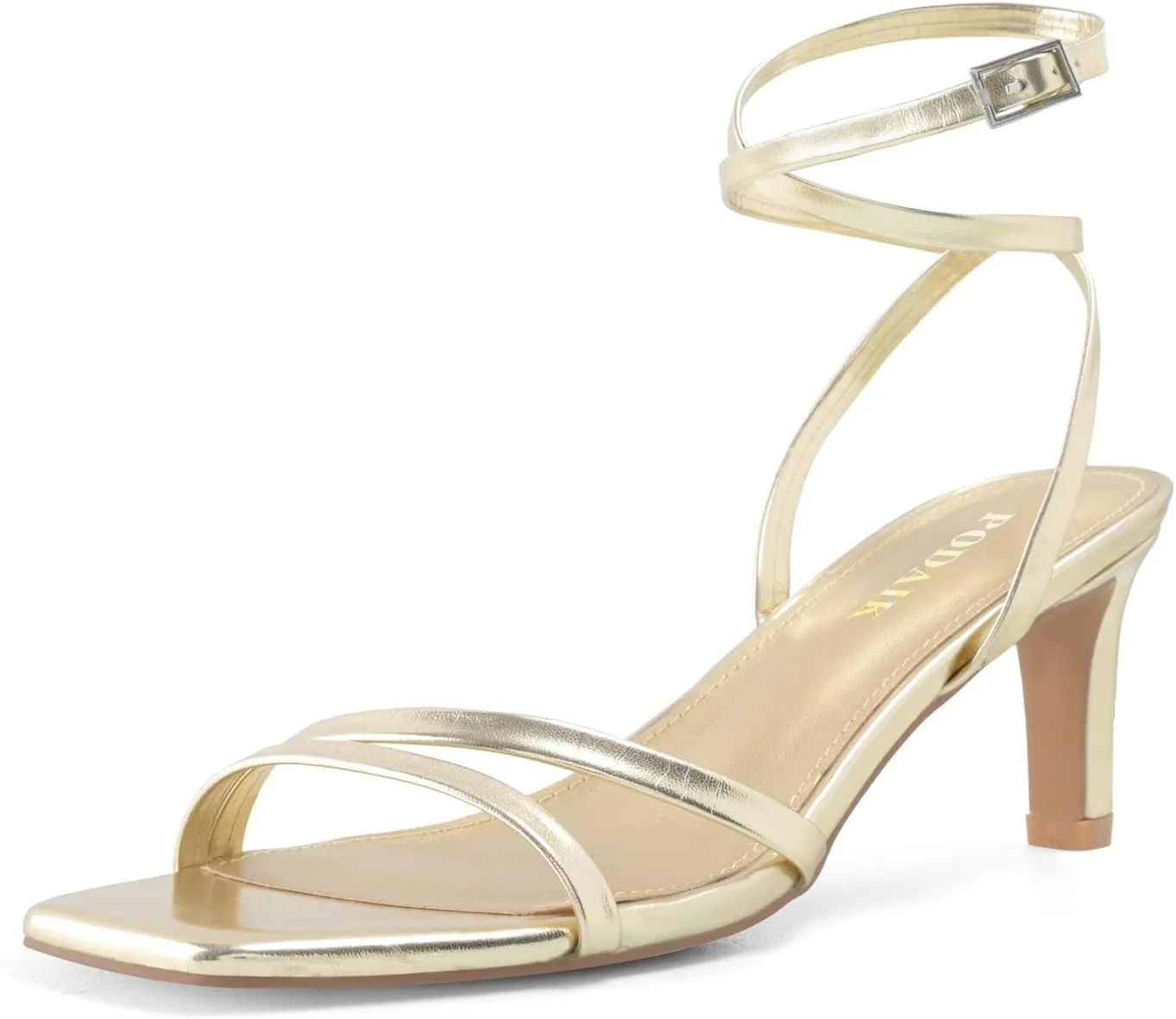 Strappy Heels for Women Chunky Heel Summer Square Toe Heeled Sandals Comfortable Adjustable Buckle Ankle Strap Sexy Dressy Shoes Party Wedding