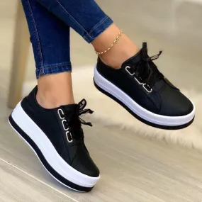 Stylish & Comfortable Lace-up Platform Sneakers for Women