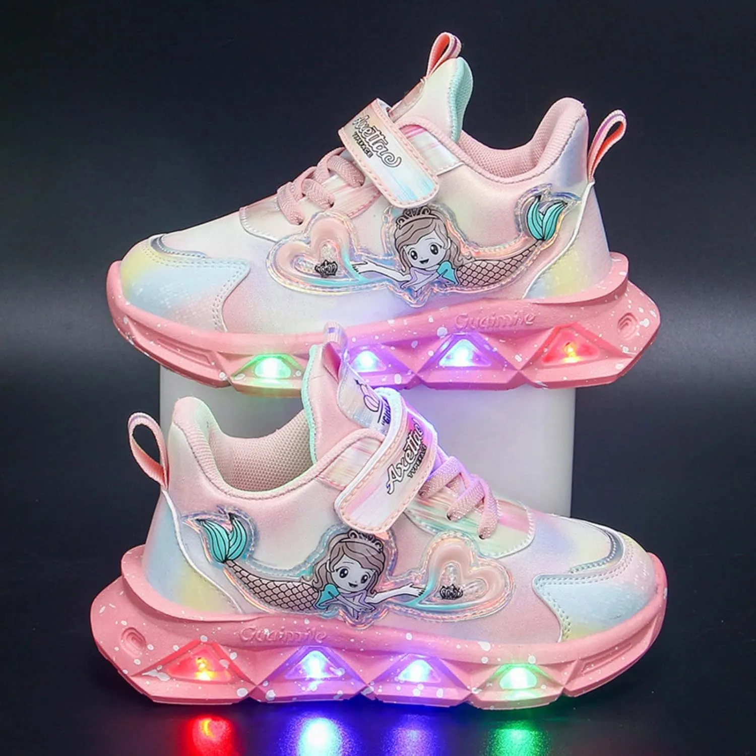 Toddler Boys Light Up Shoes Lightweight LED Flashing Breathable Mesh Walking Sneakers for Toddler and Little Kid