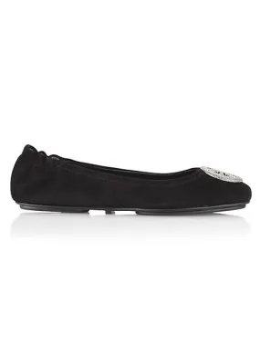Tory Burch
 Minnie Embellished Leather Travel Ballet Flats