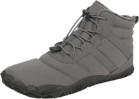 uSecee Winter Barefoot Shoes Women Men Barefoot Minimalist Shoes Slip On Zero Drop Snow Boots Waterproof Warm Fur Lined Winter Hiking Boot Wide Toe Box Ankle Booties Outdoor Walking Sneakers