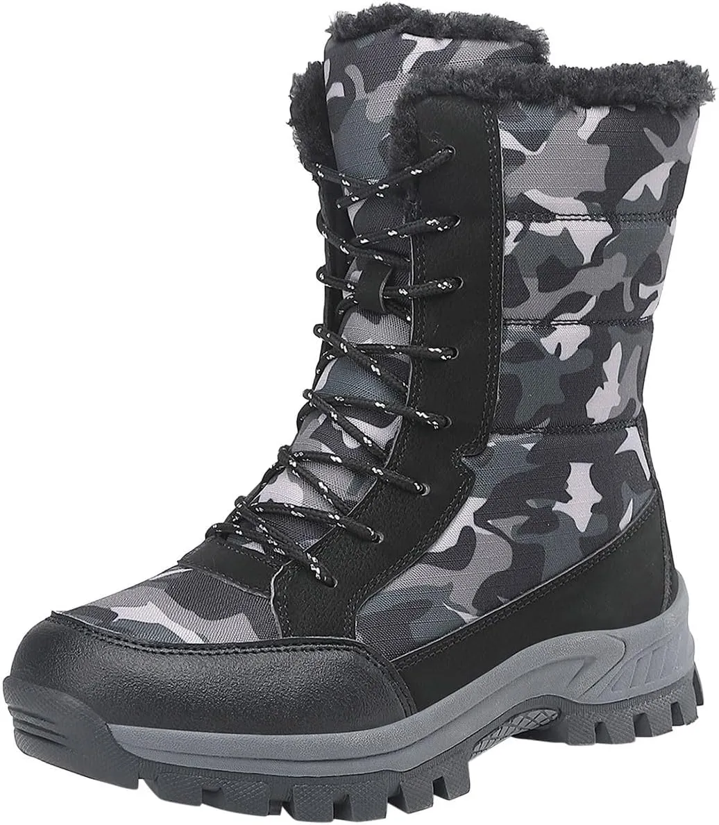 Women's Autumn And Winter Thick Soled Warm Snow Boots Outdoor Camouflage High Top Cotton Winter Lightweight Women